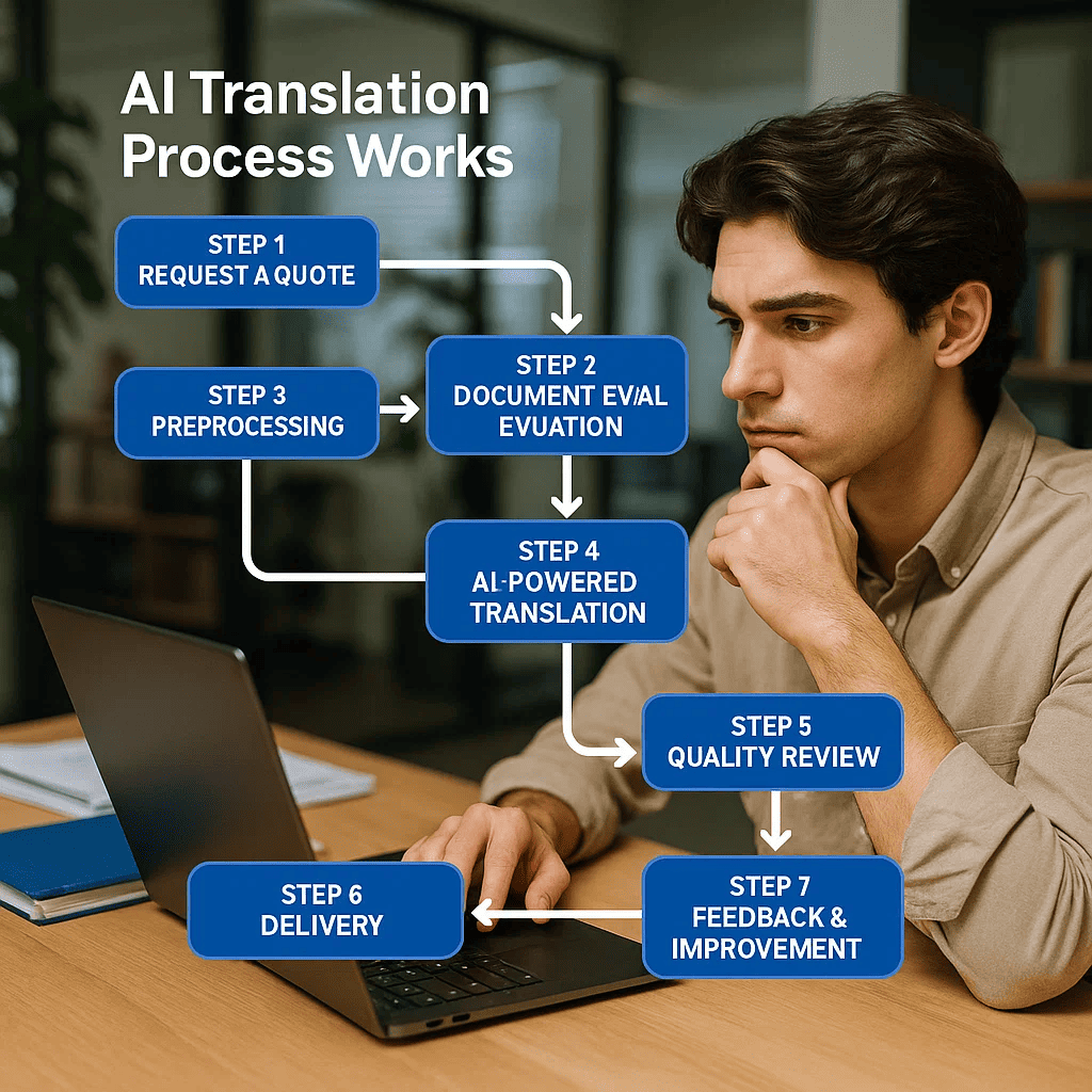 Processo di traduzione IA
