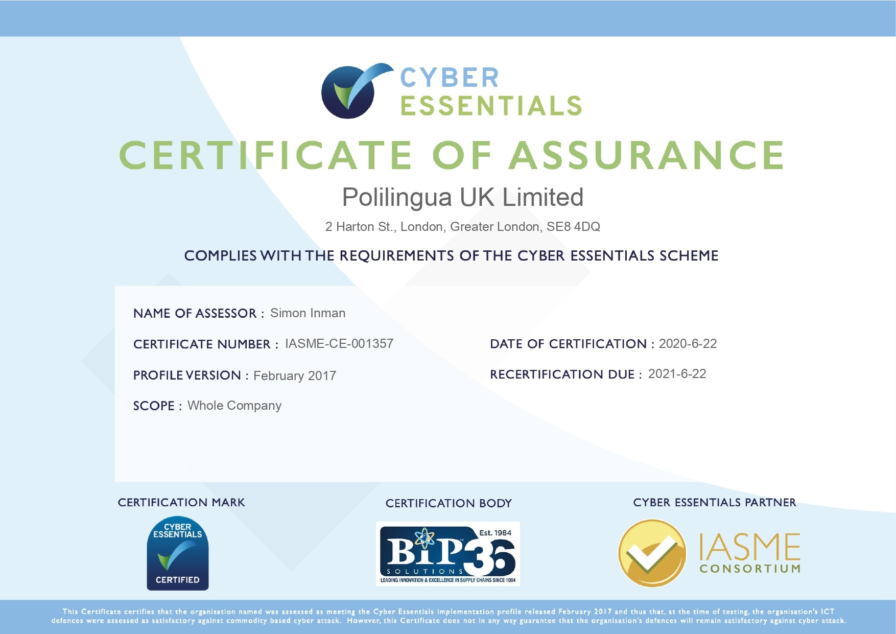 Cyber Essential Certified